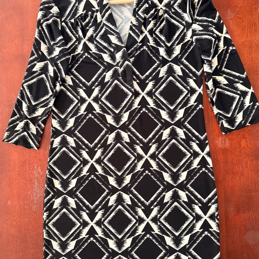 Banana Republic Geometric Black and White Dress